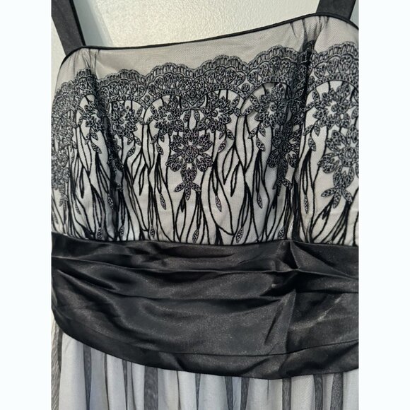 R&M Richard’s Women Floral Dress 18W Sheer Metallic Silver Whimsigoth Romantic - Picture 5 of 15